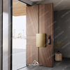 Modern Chevron Black Oak Wood Front Door with Smart Lock