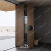 Modern Chevron Black Oak Wood Front Door with Smart Lock