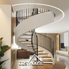 Modern L Shaped Floating Wood Staircase with Glass Railing