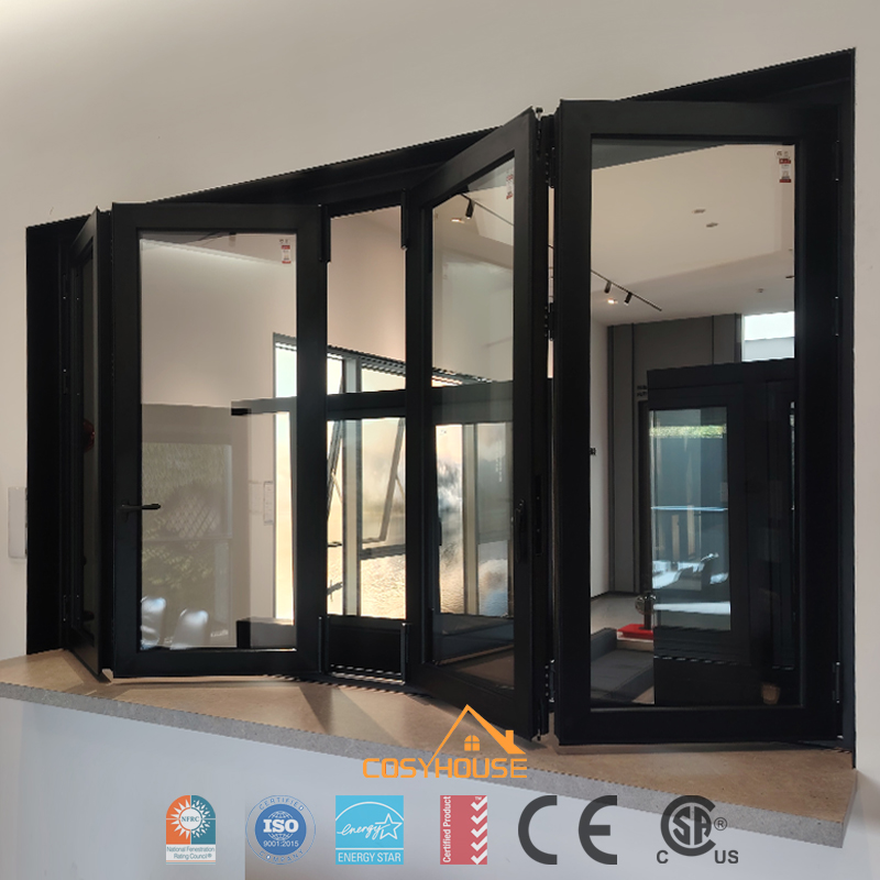 High-performance aluminum bi-fold window with thermal break and NFRC CSA AS2047 certifications