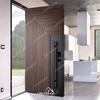Modern Chevron Black Oak Wood Front Door with Smart Lock