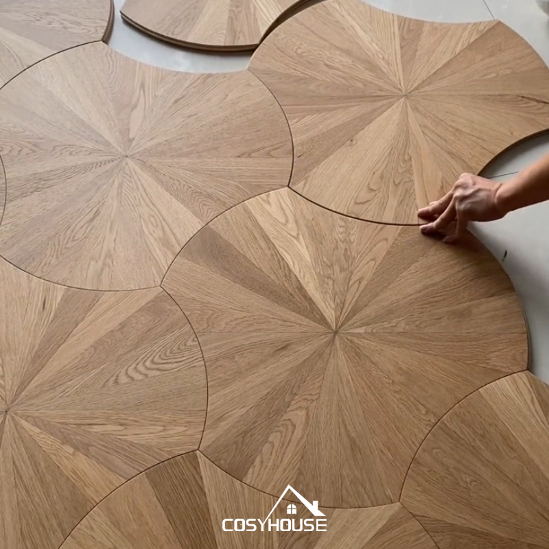 Engineered Oak Round Parquet Flooring | Artistic Pattern From Top Chinese Manufacturer