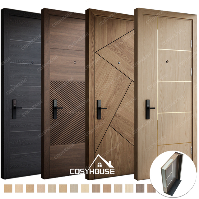 Fire rated soundproof solid wood composite interior door for apartment and hotel projects