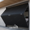 Side Sliding Folding Garage Door with Fluted Wood Grain Aluminum Panels