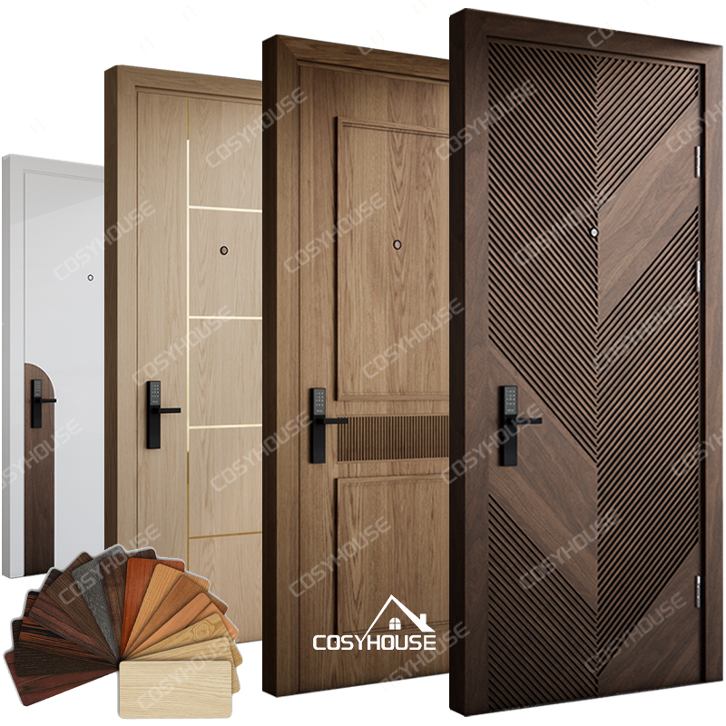 Various styles of wood texture interior doors for home interiors