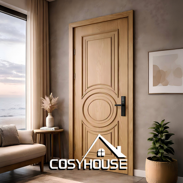 Classic panel interior door with oval medallion design