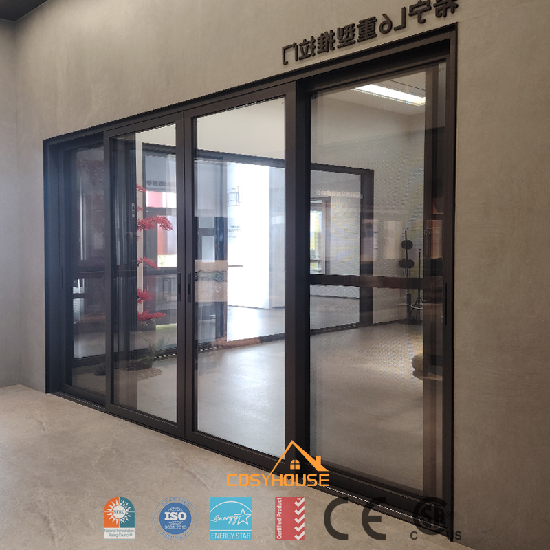 High-performance aluminum patio sliding door with thermal break and NFRC CSA AS2047 certifications