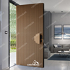 Fluted wooden pivot door with smart lock, waterproof and security design