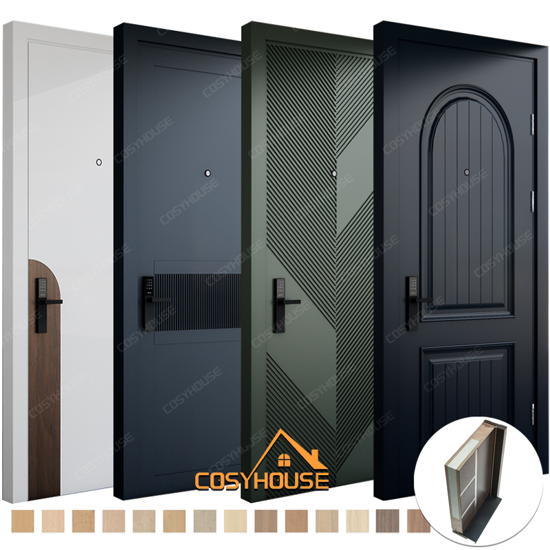 Modern flush interior door with painted finish and minimalist design