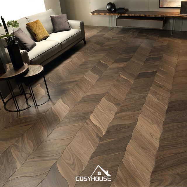 Engineered walnut leaf pattern parquet flooring made by top Chinese wood flooring manufacturer