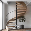 Steel Staircase With Wood Treads And Cable Railing