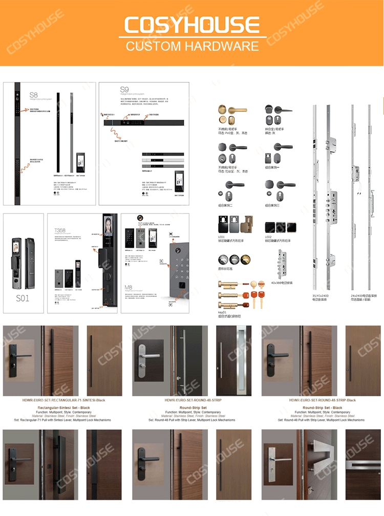 Custom smart door locks and handle sets for modern entry doors