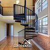 Modern L Shaped Floating Wood Staircase with Glass Railing