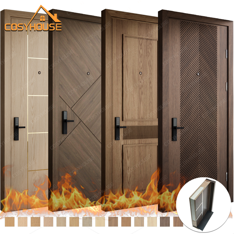 EN 1634-1 fire rated wood door for European standard interior projects