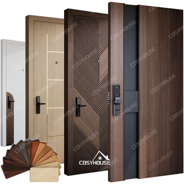 Interior and exterior doors including wooden interior doors and modern exterior entrance doors with smart locks