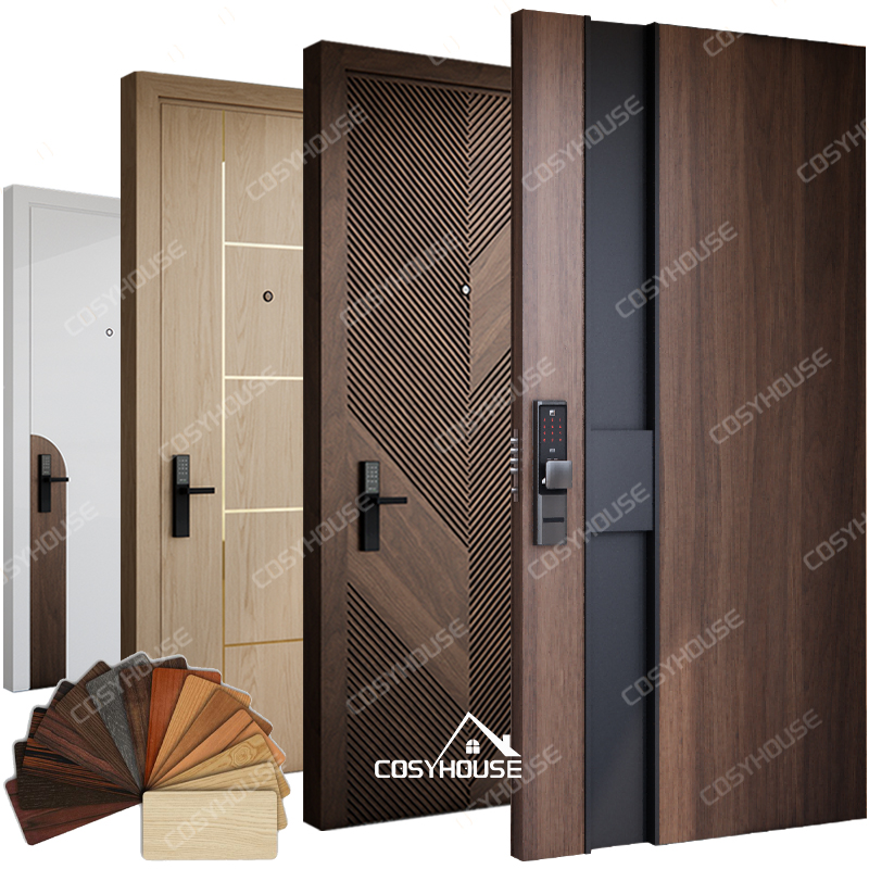 Interior and exterior doors including wooden interior doors and modern exterior entrance doors with smart locks