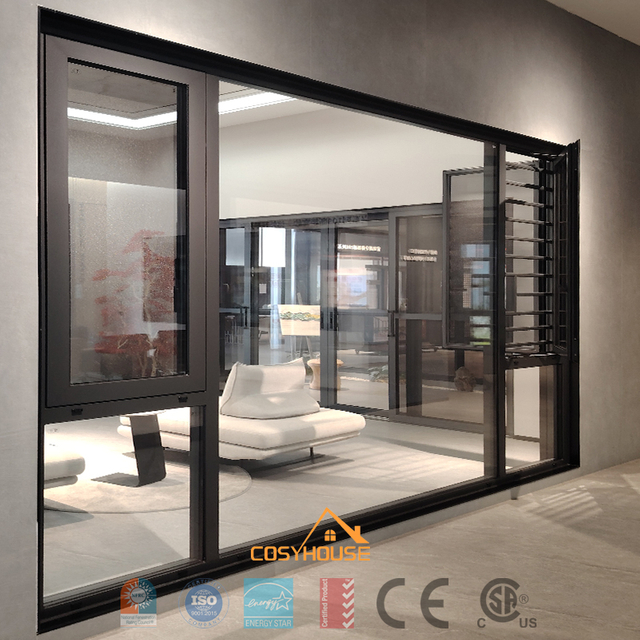 High-end aluminum hinged window with NFRC, AS2047, CSA, Energy Star certifications