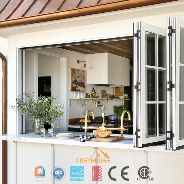 Premium aluminum folding window with NFRC AS2047 CSA and Energy Star certifications