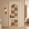 Wood veneer door for hotel room interiors