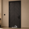 black chevron panel fire rated wood hotel door