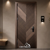 Chevron Wood Hotel Door with Herringbone Veneer Panel Fire Rated Timber Door