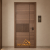 Chevron Wood Hotel Door with Herringbone Veneer Panel Fire Rated Timber Door