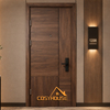 dark walnut fire resistant timber door for hotel interiors