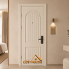 white carved panel wood door for hotel guest room